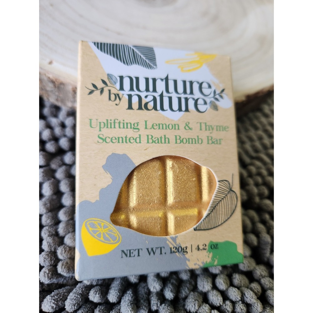 Nurture by Nature Lemon & Thyme Bath Bomb Bar 120 gr., 4.23 oz. New Sealed